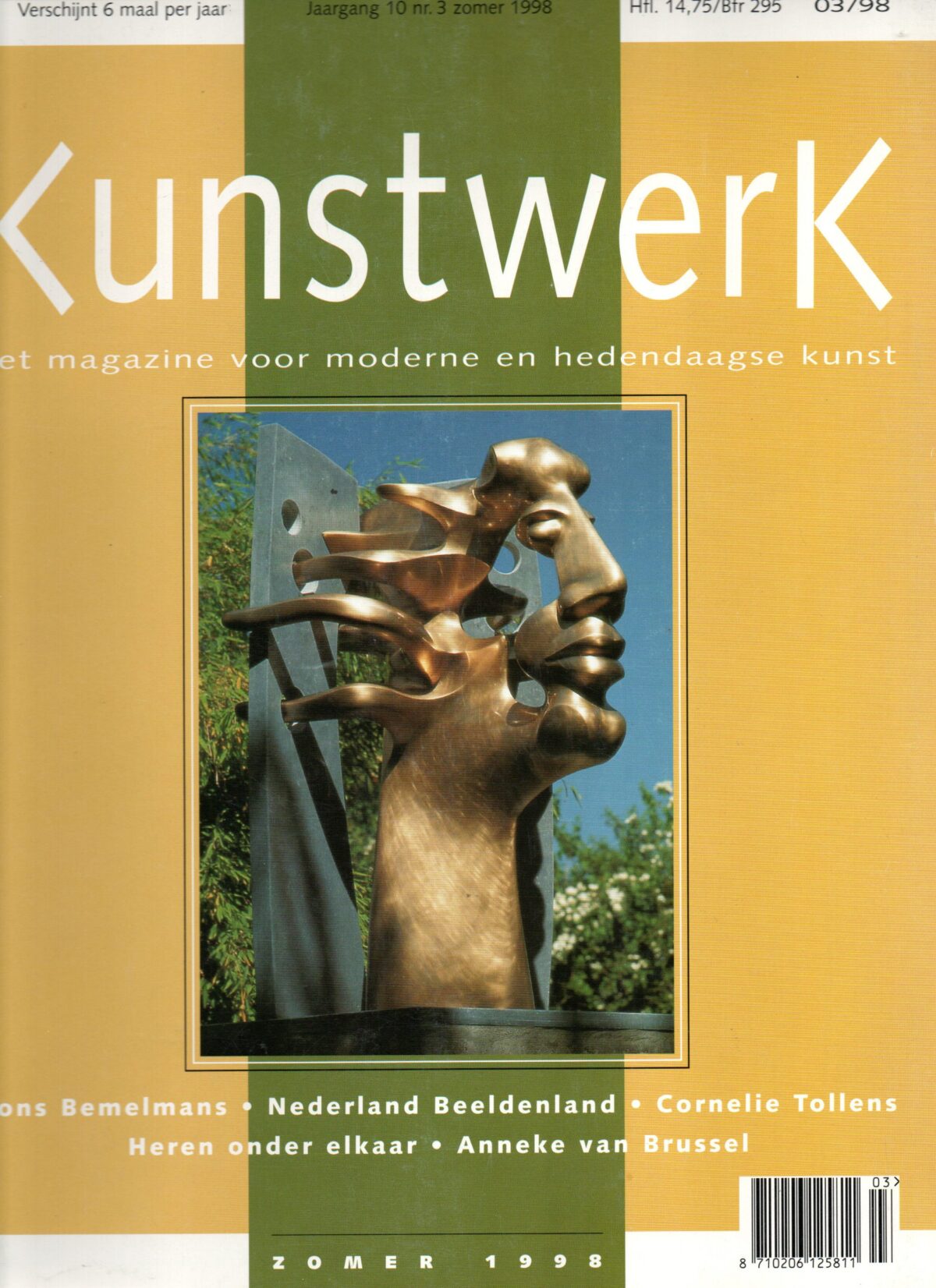 Kunstwerk - zomer 1998 - Fons Bemelmans, Nederland Beeldenland, Cornelie Tollens, Heren onder elkaar, Anneke van Brussel -