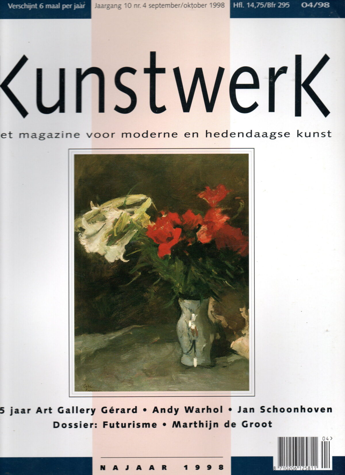 Kunstwerk - 25 jaar Art Gallery Gerard, Andy Warhol, Jan Schoonhoven, Dossier: Futurisme, Marthijn de Groot -