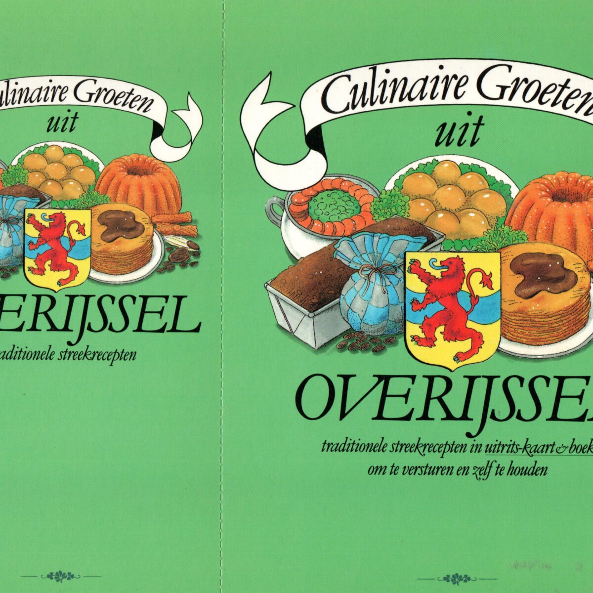 Culinaire Groeten uit Overijssel - traditionele streekrecepten in uitrits-kaart&boek om te versturen en zelf te houden -