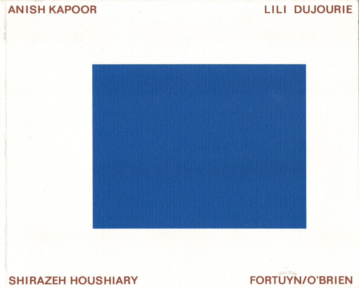 Anish Kapoor, Lili Dujourie, Shirazeh Houshiary, Fortuyn/O'Brien - Beelden van afwezigheid, tekens van verlangen